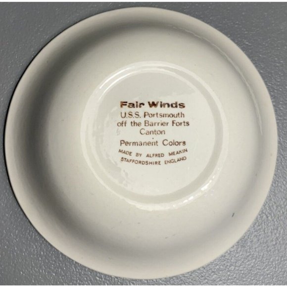 Alfred Meakin Staffordshire England Fair Winds USS Portsmouth Dish Berry Bowl - Picture 2 of 3
